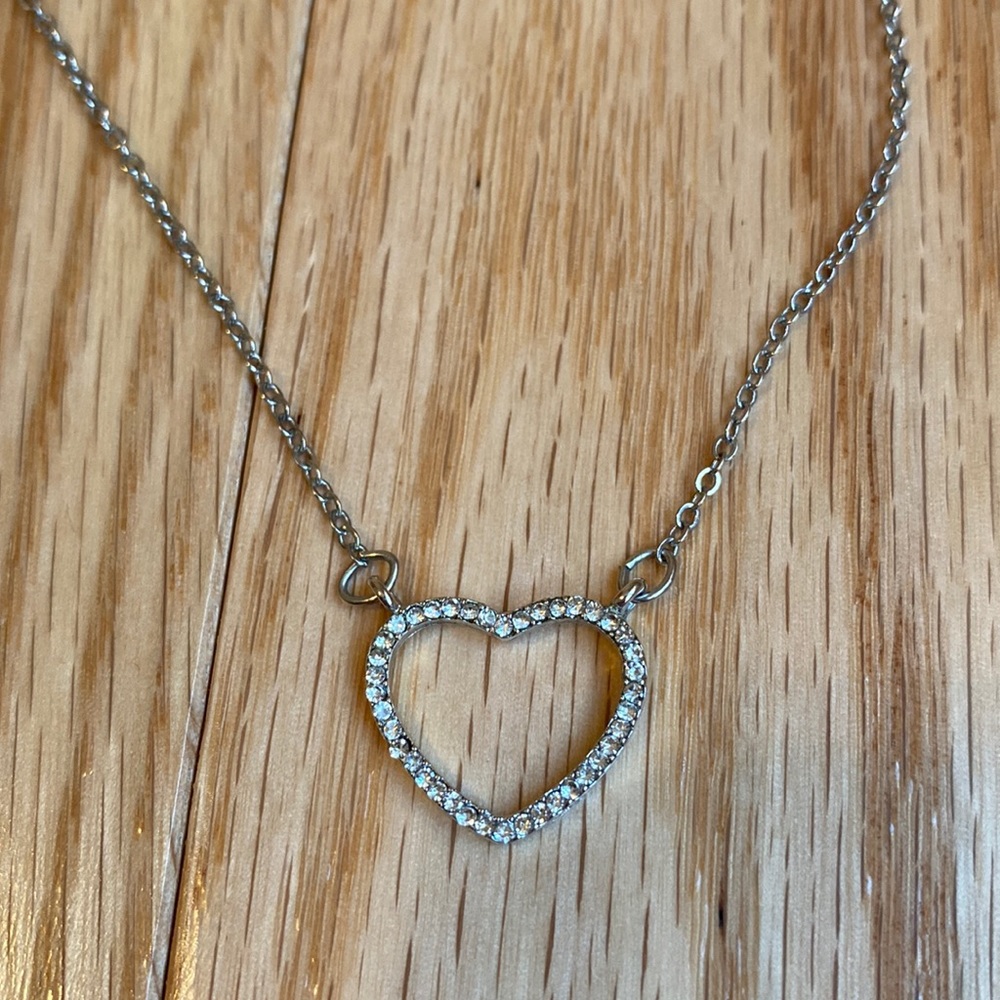 Silver Charming Charlie Heart Necklace (16” adjustable chain)